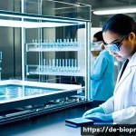 바이오프린팅을 통한 인공 장기 제작 과정 - **Prompt 1: The Precision of Bioprinting in a High-Tech Lab**
    "A sleek, futuristic 3D bioprinter...