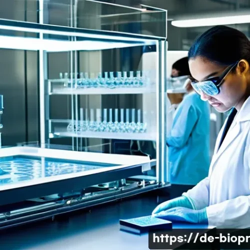 바이오프린팅을 통한 인공 장기 제작 과정 - **Prompt 1: The Precision of Bioprinting in a High-Tech Lab**
    "A sleek, futuristic 3D bioprinter...