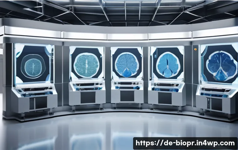 바이오프린팅이 의료 혁신에 미치는 영향 - A highly detailed 3D rendering of a futuristic bioprinting laboratory in Germany, showcasing advance...