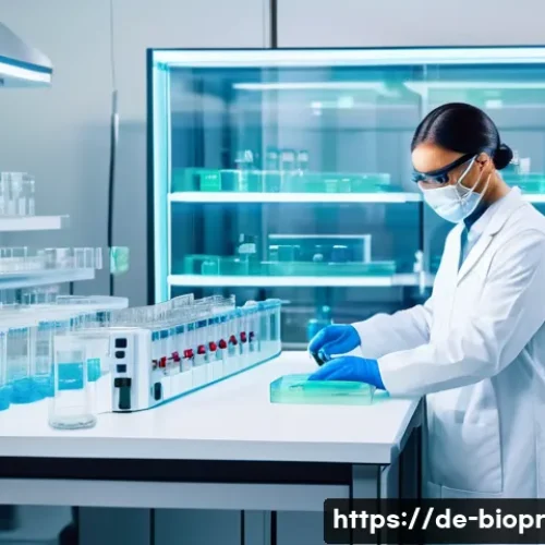Home 33 바이오프린팅을 통한 미래의 의료 혁신 - A futuristic biotechnology laboratory scene showcasing a scientist using a high-precision 3D bioprin...