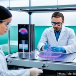 Home 19 바이오프린팅의 혁신을 위한 창의적 접근법 - A highly detailed scientific laboratory scene showcasing advanced 3D bioprinting technology in actio...