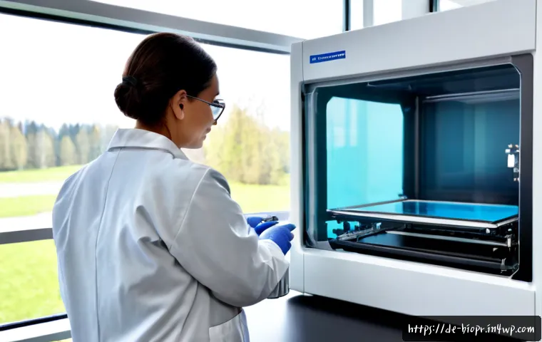 Home 17 바이오프린팅과 생명 과학의 융합 - Photorealistic biomedical laboratory in Germany, a diverse team of adult scientists in clean white l...